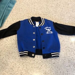 Blue and black tough guy jacket
